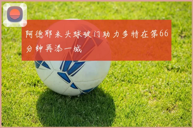 阿德耶米头球破门助力多特在第66分钟再添一城